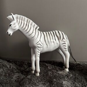 Vintage White and Gray Zebra Figurine